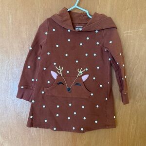 Jumping Beans Reindeer Hoodie with White Polka Dots